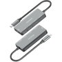 Aisens Hub USB-C A109-0946 con PD 100W y 4 puertos adicionales, Gris